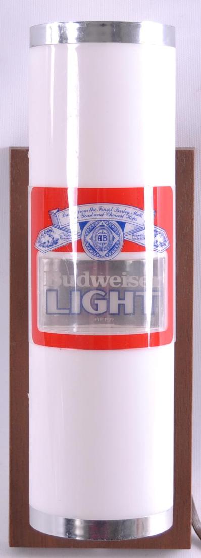 Vintage Budweiser Light Advertising Light Up Beer Sign: Working Condition, 5 x 12 1/2 inches