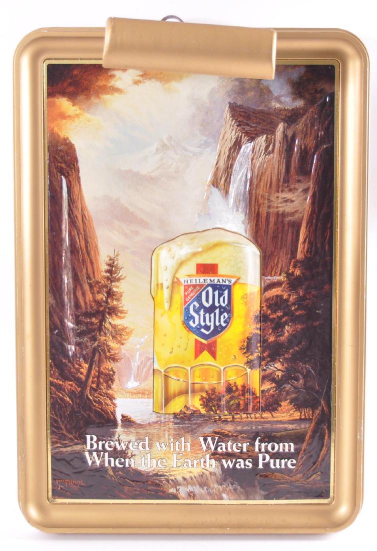 Vintage Heileman's Old Style Light Up Advertising Beer: Working Condition, 16 1/2 x 24 inches