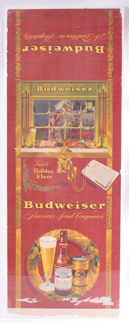 Vintage Budweiser Christmas Paper Advertisement: 16 x 43 inches
