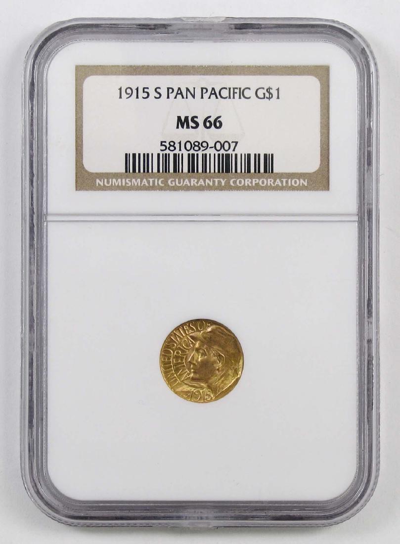 1915 S Pan Pacific Commemorative Gold Dollar (NGC): High Grade Example Great Eye Appeal.