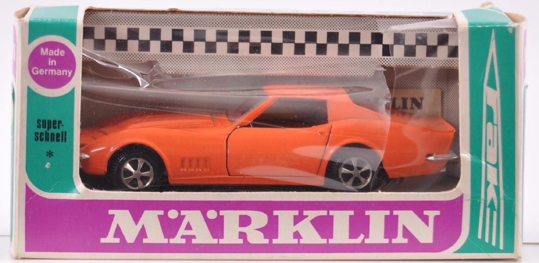 Marklin No. 1818 Rak Orange Chevrolet Corvette Die-Cast: New in Original Box, Partial Seal. Made in Germany