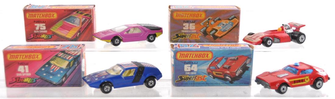 Group of 4 Matchbox Superfast Die-Cast Cars with (1 of 3)