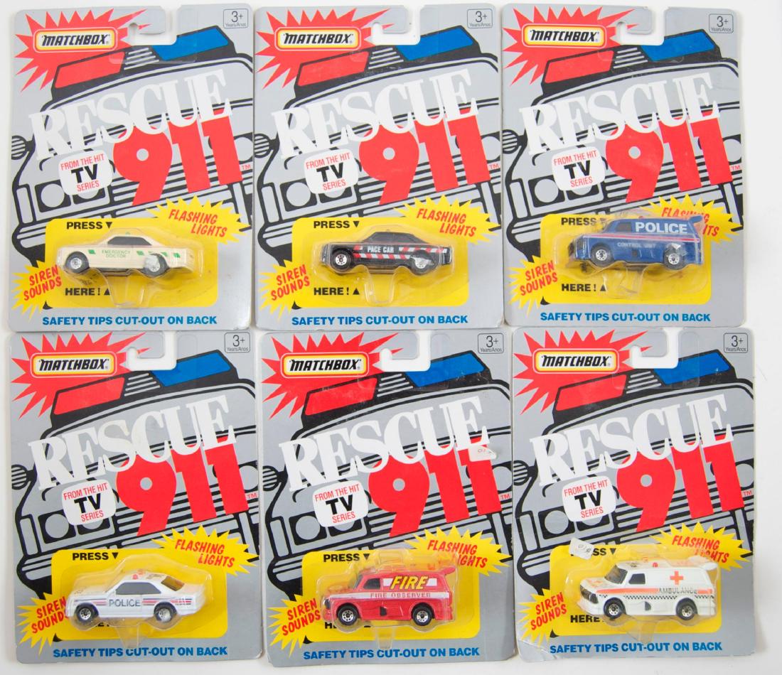 Group of 6 Matchbox Rescue 911 Die-Cast Vehicles in (1 of 6)