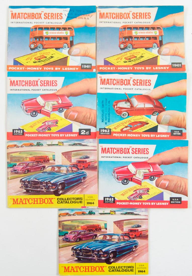 Group of 7 1961-64 Matchbox Collector's Pocket Catalogs (1 of 3)