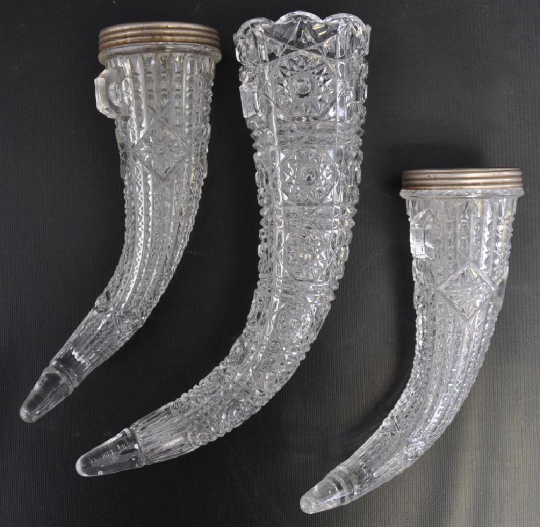Group of 3 Antique Glass Horns