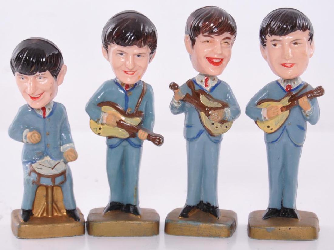 Vintage Beatles Cake Topper Bobble Heads: Tallest 4 inches. The Fab Four are in great vintage condition.