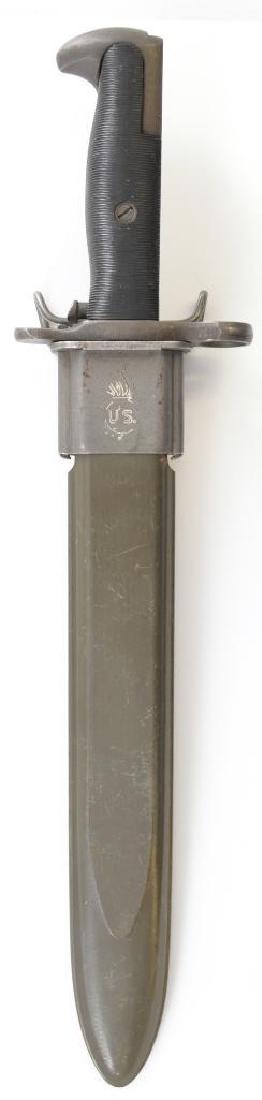 WW2 M1 Garand Bayonet: Blade Marked AFH US, Scabbard has ordnance bomb embossed on it. 15 3/4 inches with scabbard