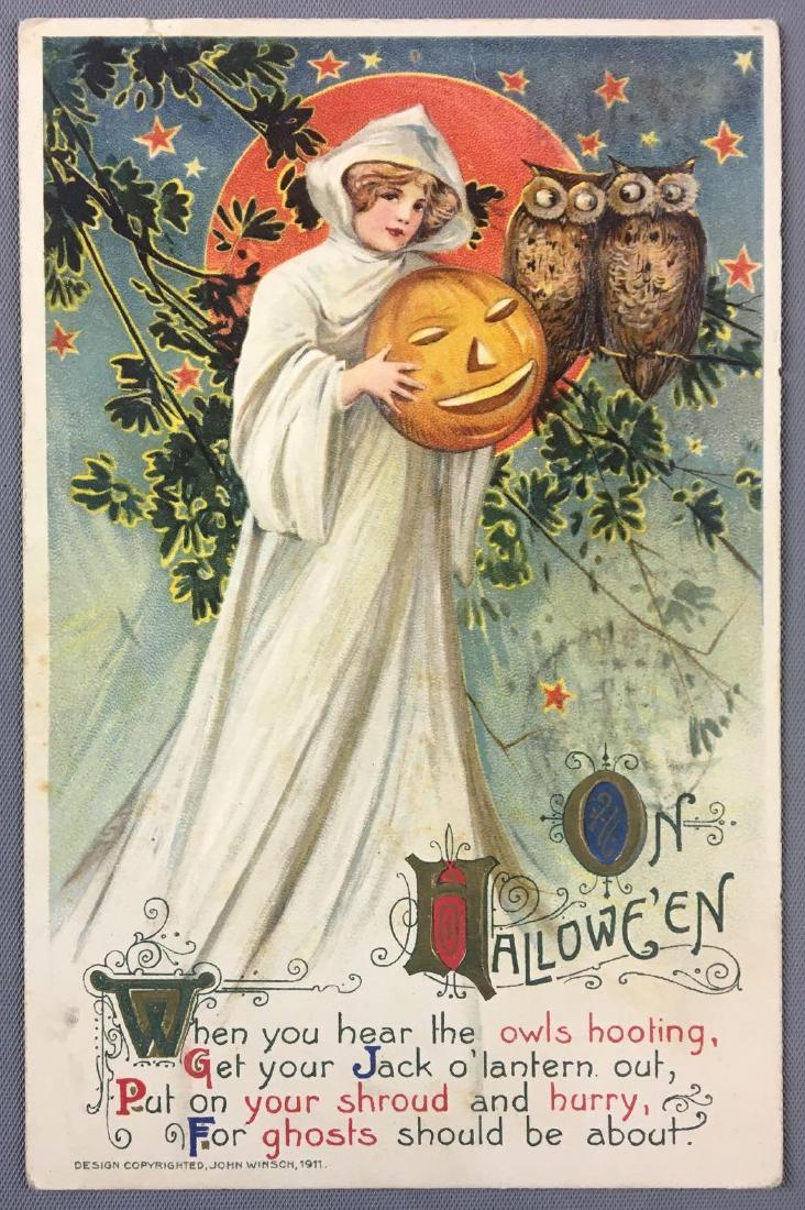 Postcard-1911 On Halloween by John Winsch: Early Halloween Samuel Schmucker postcard. postally used.