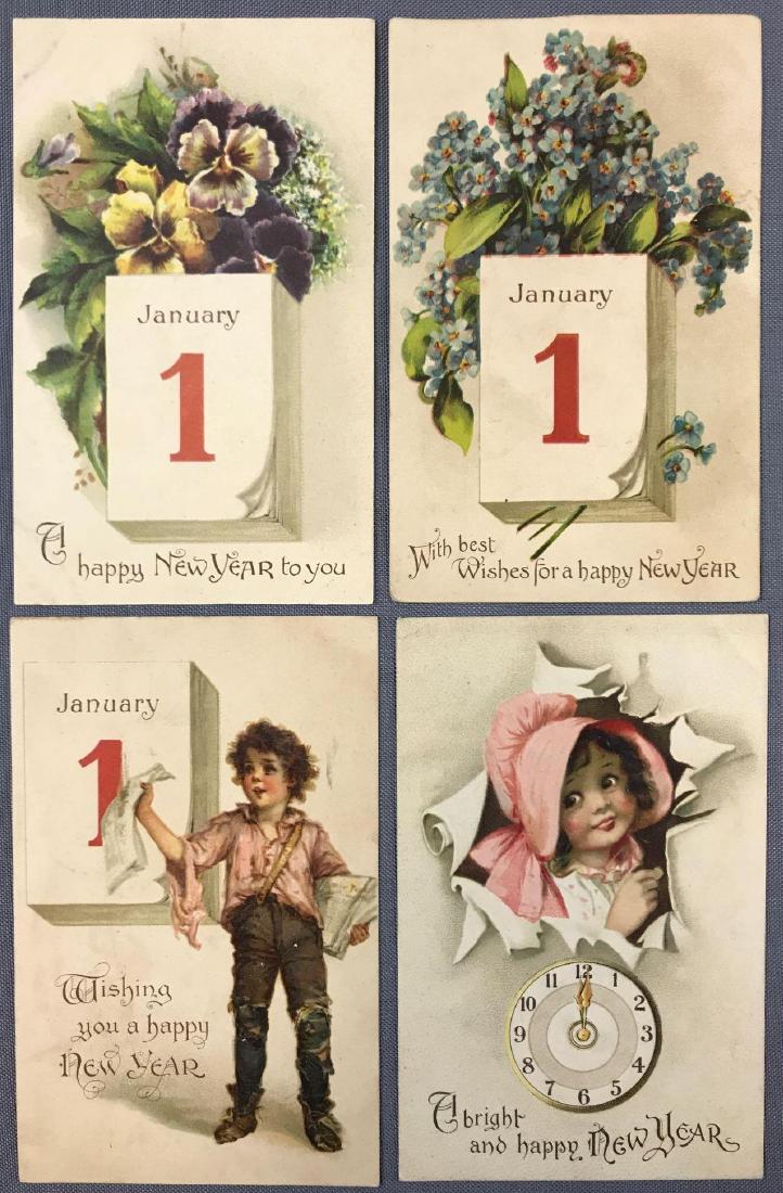 Postcards- Group of 16 Raphael Tuck New Year: Unsigned Brundage, series 12