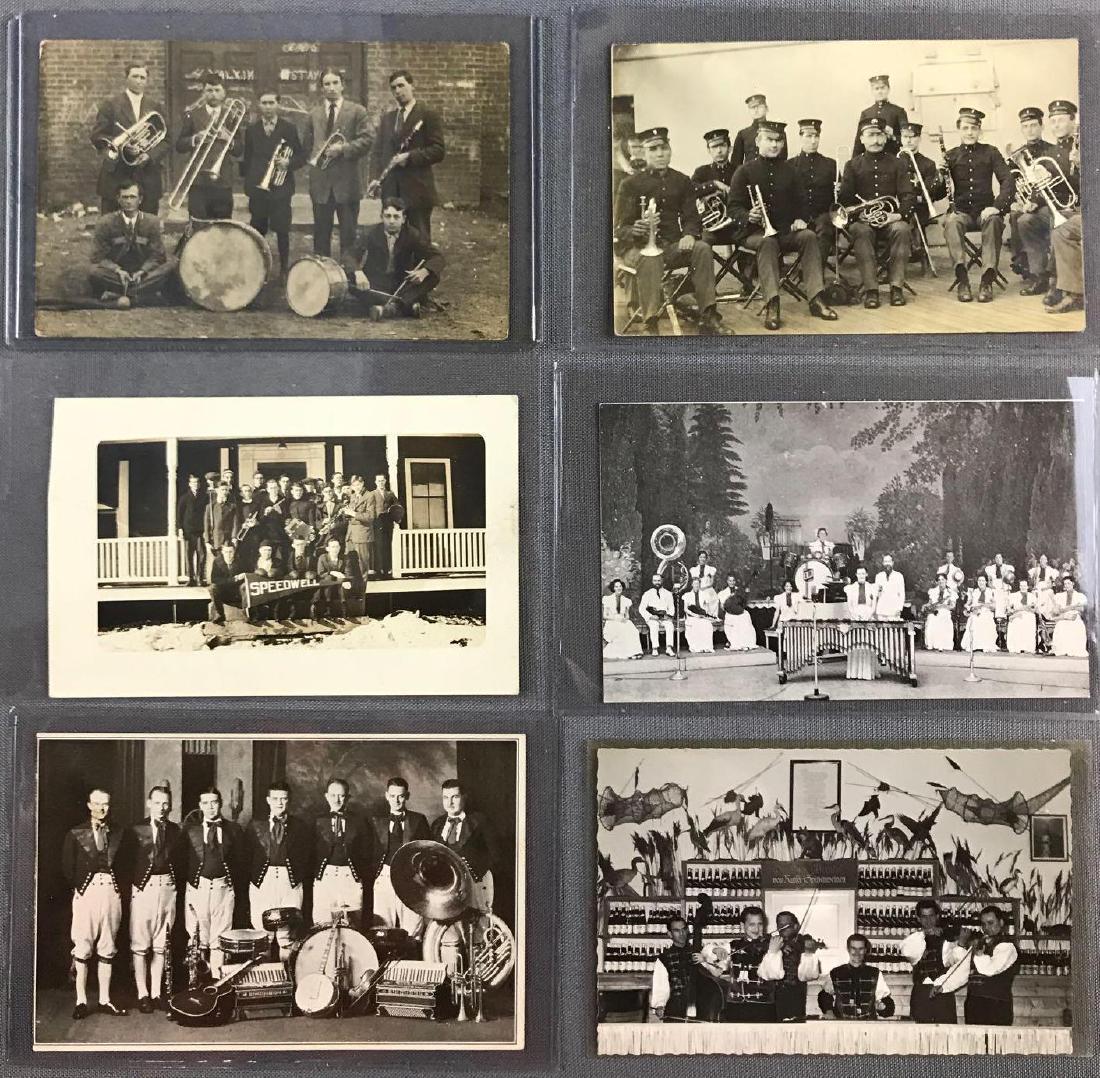 Postcards- Group of 6 Real Photo Band Cards: Viking accordion band and others