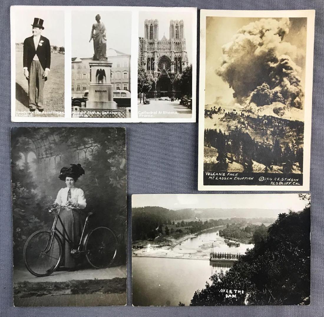 Postcards- Group of 60+ Real Photo, Tall Tale: Mt Lassen volcano eruption, family photo, buildings, landscapes, and more