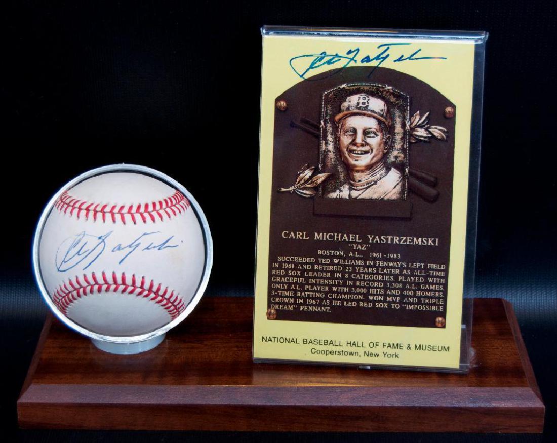 Signed Boston Red Sox Carl Yastrzemski Baseball and HOF (1 of 4)