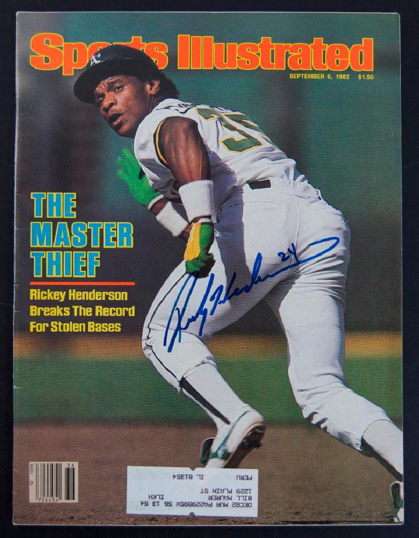 Signed Oakland A's Rickey Henderson Sports Illustrated (1 of 2)