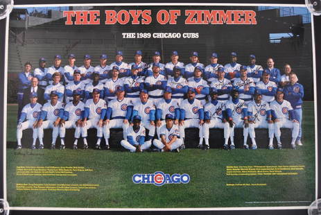 1989 Chicago Cubs Signed Team Photo Poster: Signature Highlights Include Mark Grace, Steve Wilson, Ramos, Shawon Dunston, Jerome Walton, Andre Dawson, and More. 35 x 23 inches, We Guarantee the Authenticity of this Item