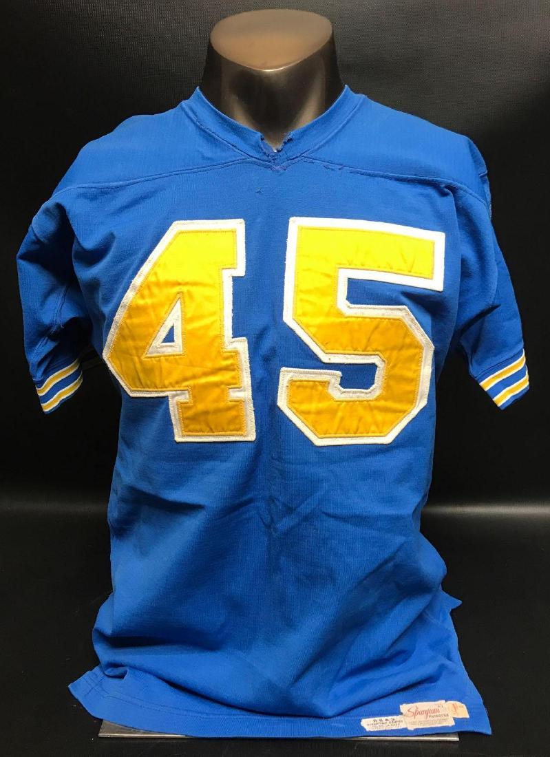 Vintage Game Worn Eagles Football Jersey: Team repairs throughout. Spanjian size xl