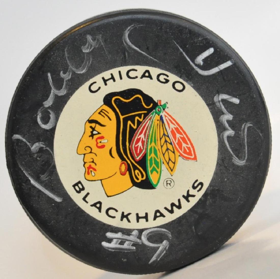 Signed Chicago Blackhawk Bobby Hull Hockey Puck (1 of 2)