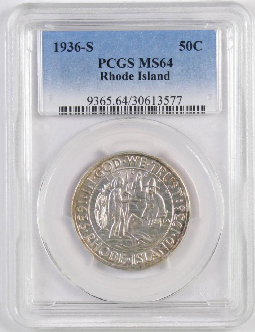 1936 S Rhode Island Commemorative Silver Half Dollar (1 of 4)