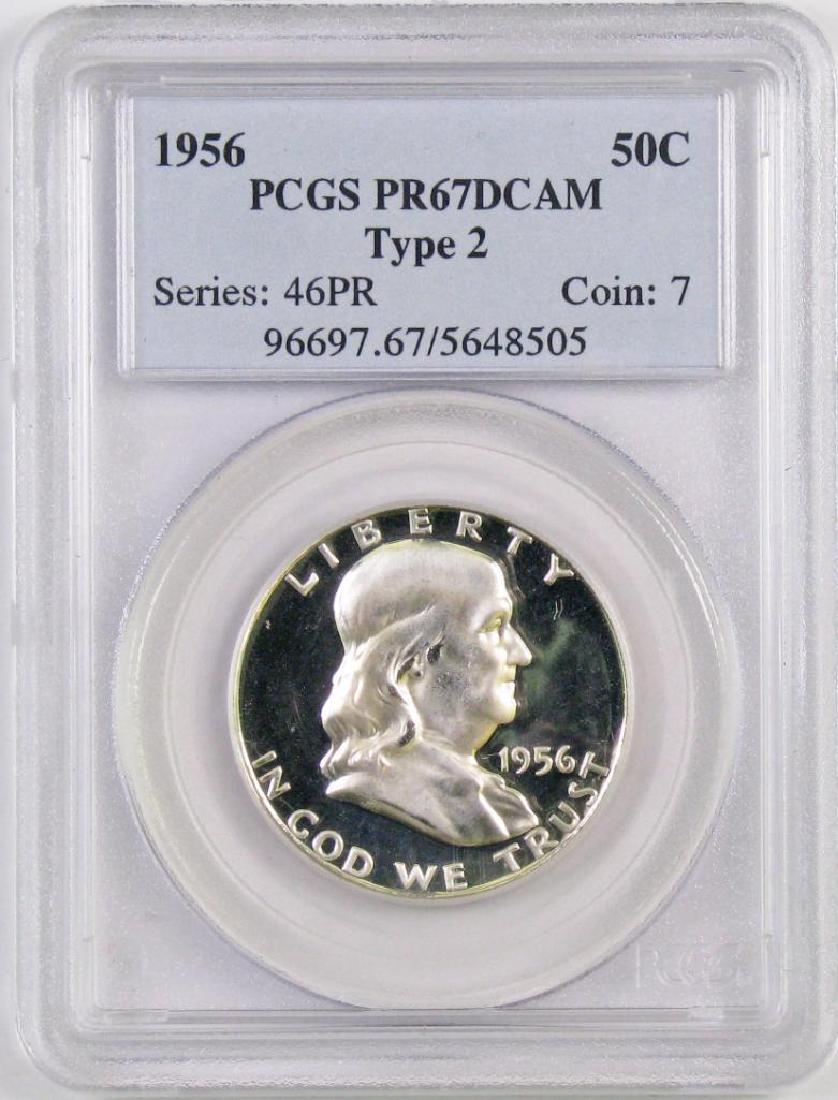 1956 P Type 2 Franklin Silver Half Dollar (PCGS) (1 of 2)