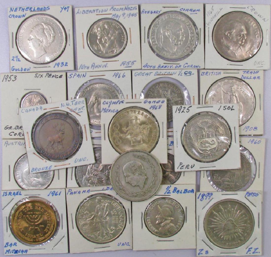 Group of (20) Various Foreign Coins Canada, Mexico, (1 of 1)