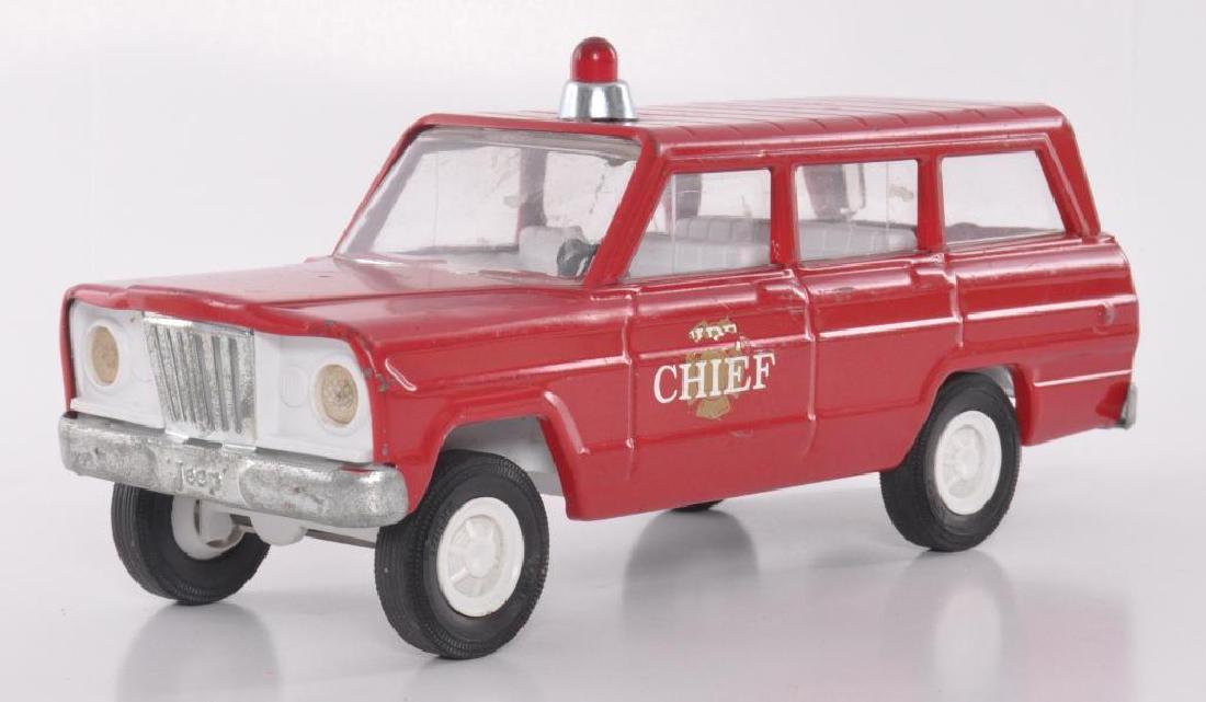 Mini Tonka Pressed Steel Jeep Fire Chief Car: 1/24th Scale Made in the USA