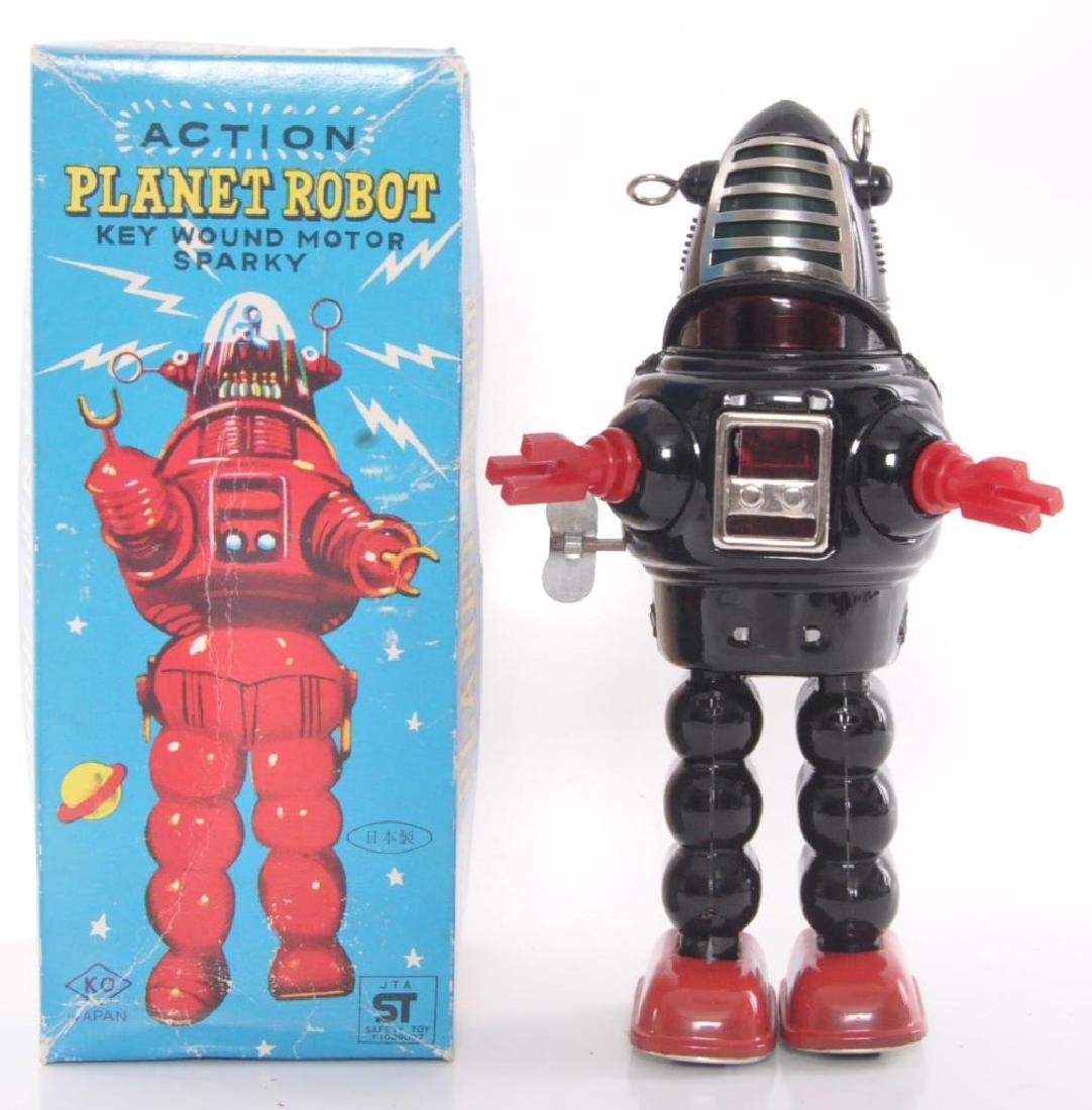ST KO Japanese Tin Litho Action Planet Robot Wind UP: Non Working Condition, Made in Japan, 5 x 3 1/2 x 9 inches