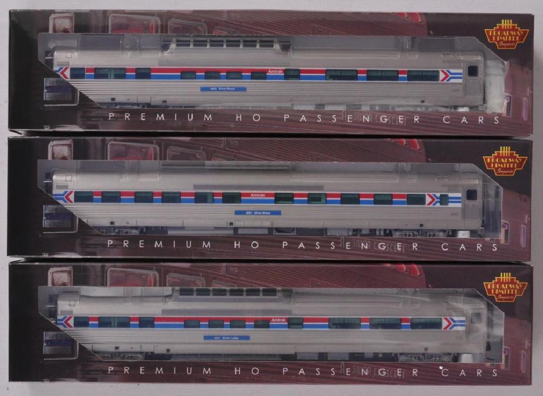 Group of 3 Broadway Limited Imports Amtrak California: Includes 1538 Coach with Conductors Window, 1542 Double Bedroom Sleeper, and 1537 Dome Coach. HO Gauge , New in Original Boxes