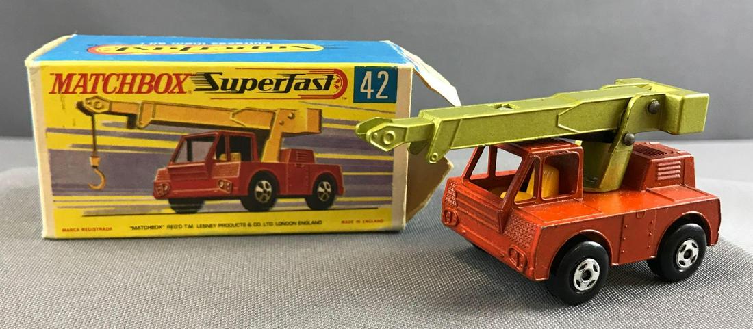 Matchbox Superfast No. 42 Iron Fairy Crane die cast: No windows, Lesney Products, G Superfast BoxÊ