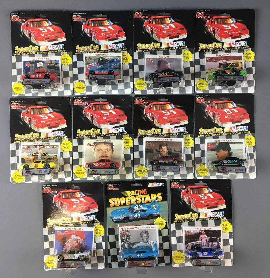 Group of 11 Nascar Stock Car Die-cast Vehicles In: Includes Kenny Wallace, Dale Jarrett, Hut Strickland, Pete Hamilton and more