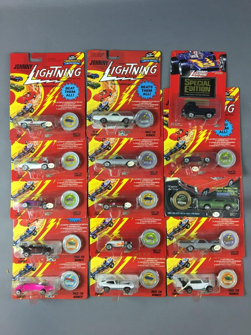 Group of 15 Johnny Lightning Die-Cast Vehicles In: Includes 1 special edition 1965 Dodge Pickup, 1 muscle cars 1969 Olds 442, and 13 commemorative limited edition cars