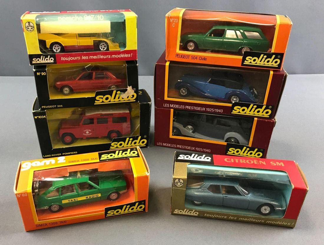 Group of 8 Solido die cast Vehicles in original (1 of 8)