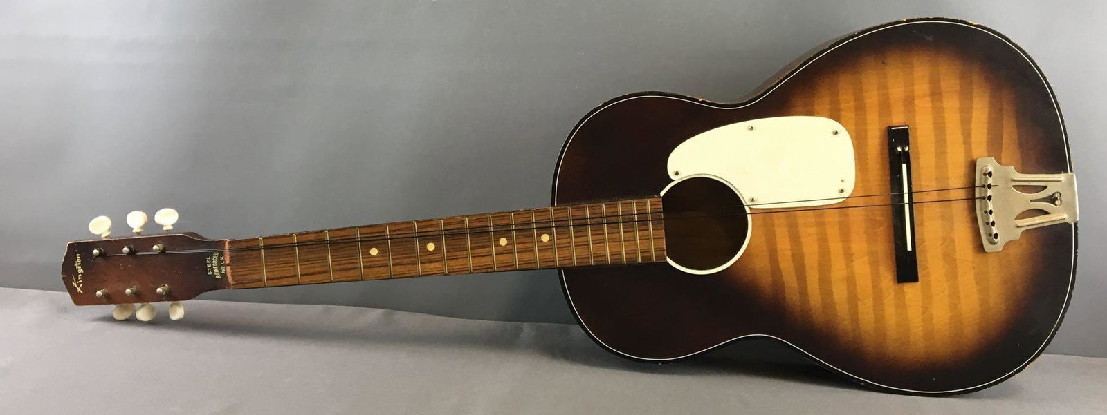 Kingston Acoustic Guitar with Soft Case: Missing strings and pieces, some Scratches, 6 string, 36 inches long