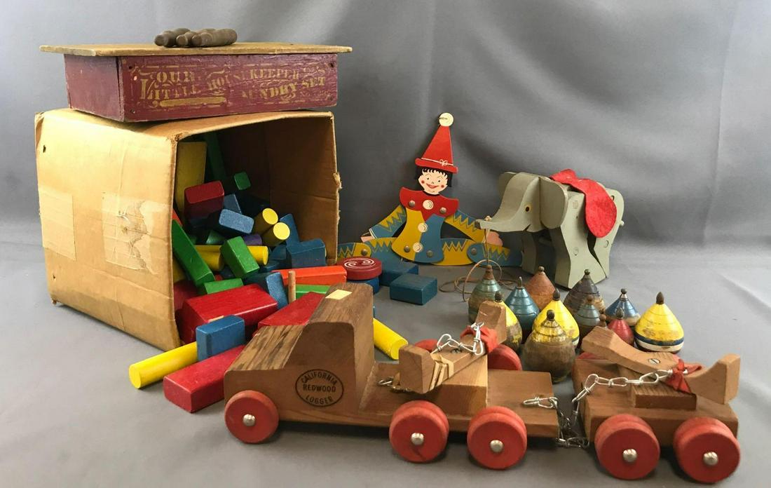 Group of vintage wooden toys - Sep 15 