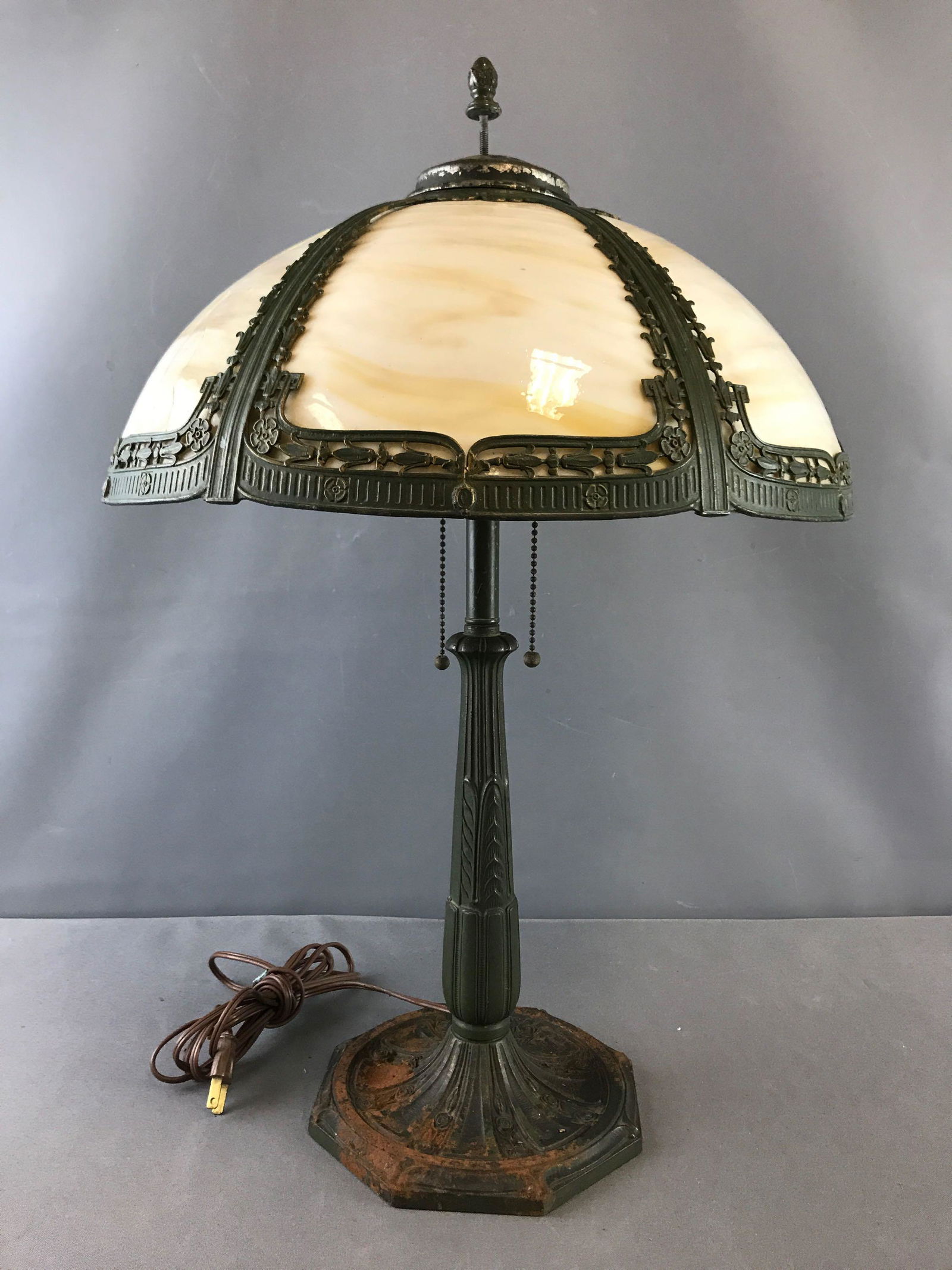 antique glass shade table lamps