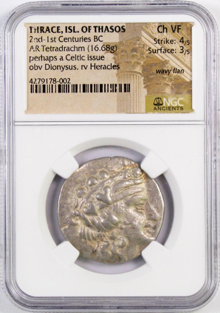 Ancient: Thrace, Isl. Of Thasos 2nd-1st Centuries B.C.: AR Tetradrachm, 16.68 grams.