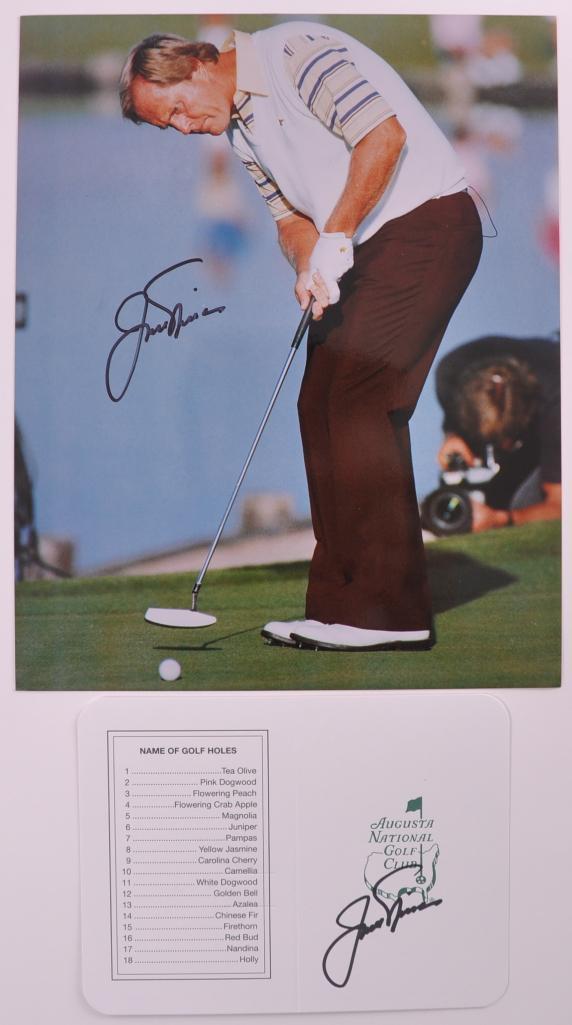 Jack Nicklaus Signed Photograph and Masters Scorecard (1 of 4)