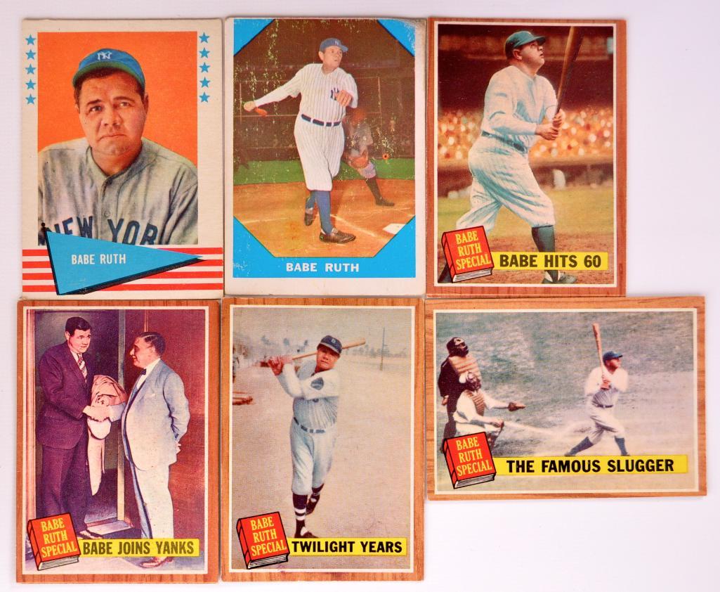 Group of 6 Topps and Fleer Babe Ruth Baseball Cards (1 of 2)