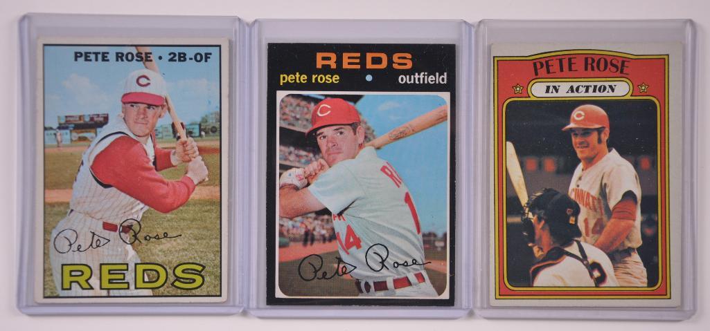 Group of 3 Topps Cincinnati Reds Pete Rose Baseball (1 of 2)