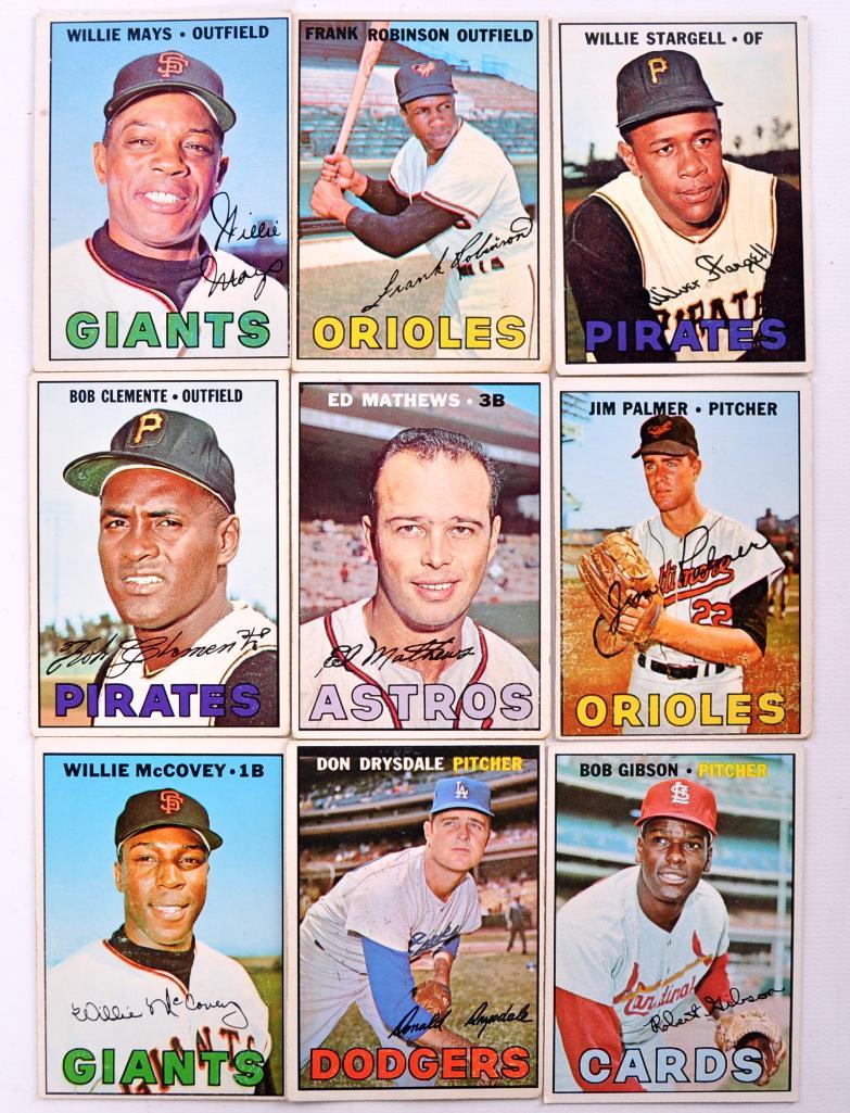 Group of 9 1967 Topps Baseball Cards (1 of 2)