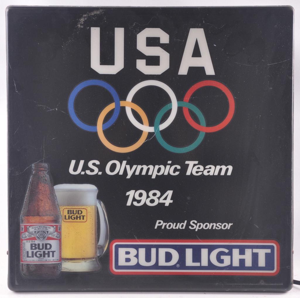 Bud Light USA オリンピック 1984 ネオンライト VINTAGE BUD LIGHT 1984 USA OLYMPIC TEAM BEER LIGHT UP SIGN