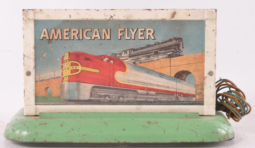Vintage American Flyer Light Up Train Set Billboard: Untested, 7 1/2 x 4 x 4 1/2 inches