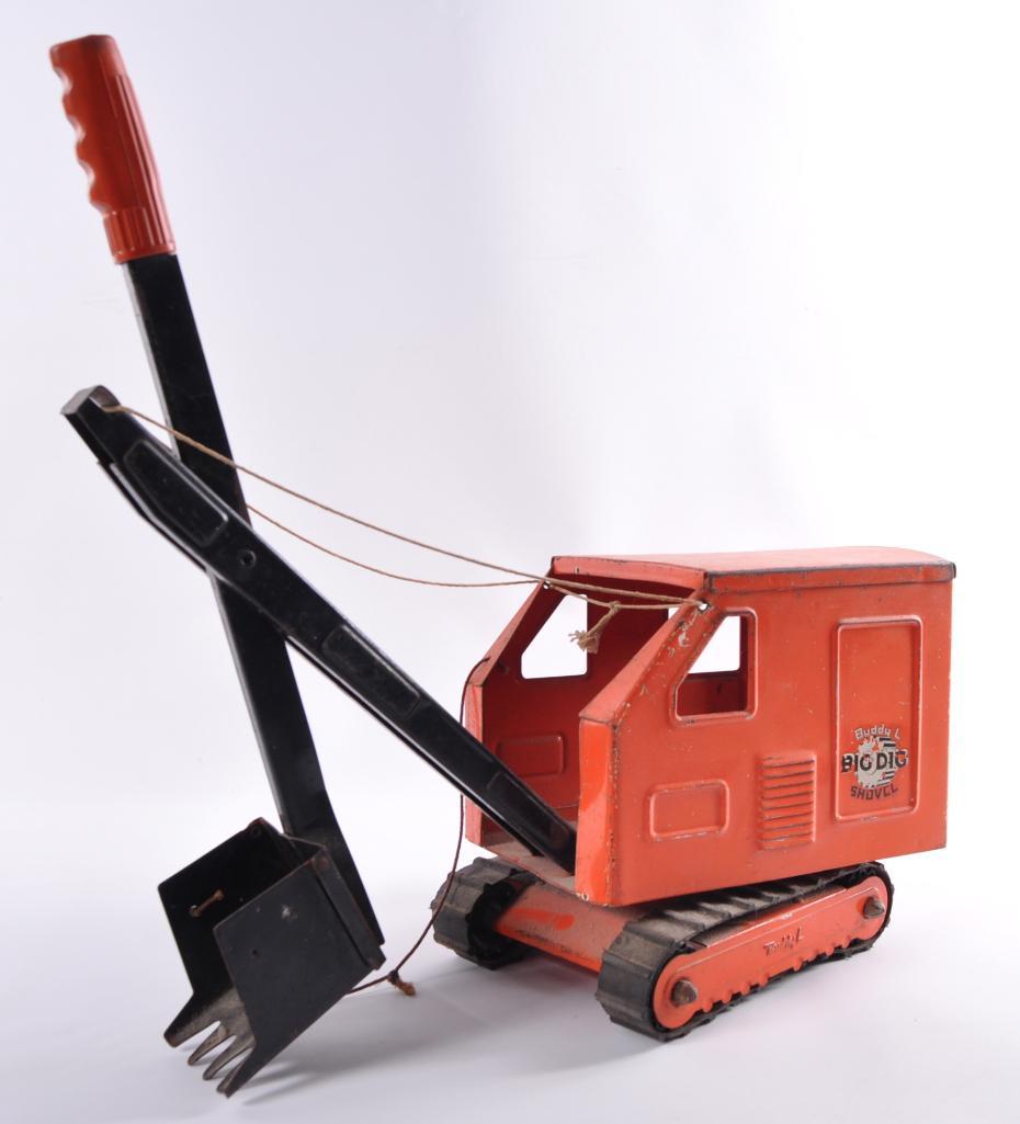 Vintage Buddy L Big Dig Shovel Pressed Steel Toy: 18 x 6 x 16 inches