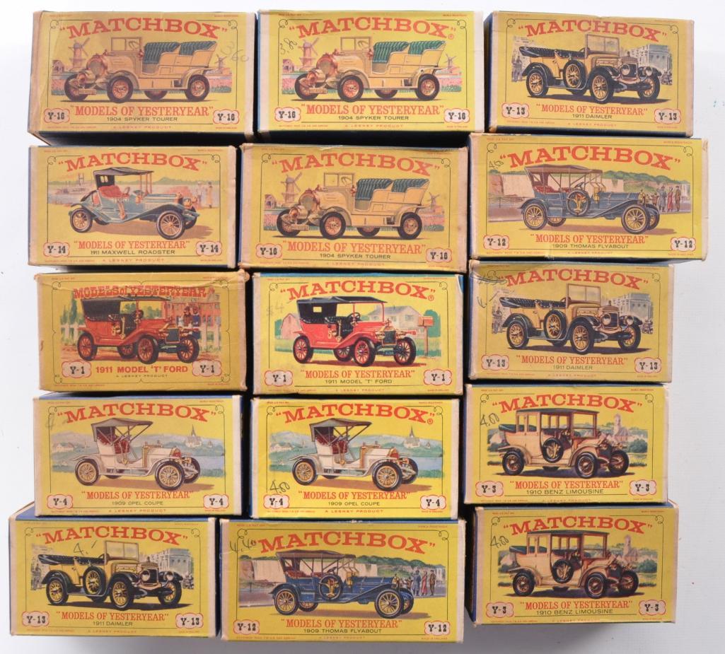 Group of 15 Matchbox Models of Yesteryear Die-Cast: Includes Y-12, 3, 13, 4, 16, 1, and 14
