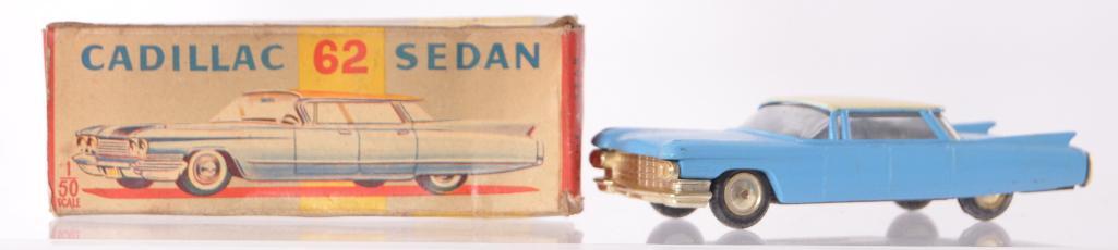 Lone Star Roadmasters Cadillac 62 Sedan Die-Cast: Light Blue Body with White Roof. Made in England