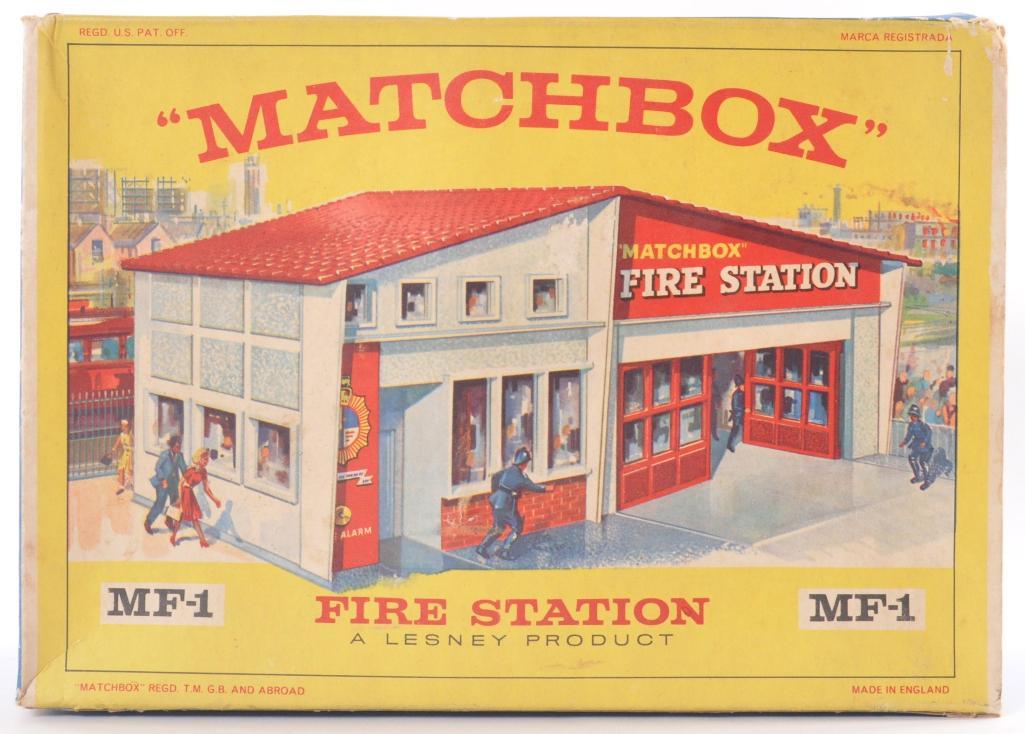 Matchbox Fire Station MF-1 Playset with Original Box: A Lesney Product Made in England, Like New Condition