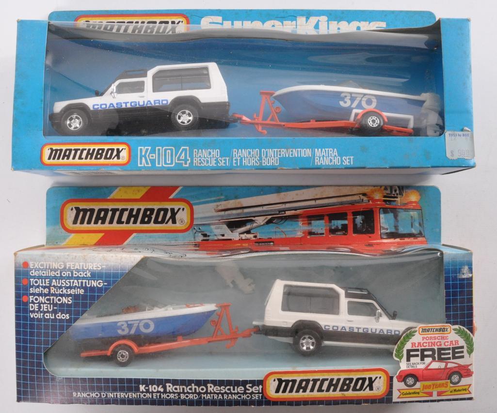 Group of 2 Matchbox King Size K-104 Rancho Rescue Sets: A Lesney Product Made in England, Like New Condition