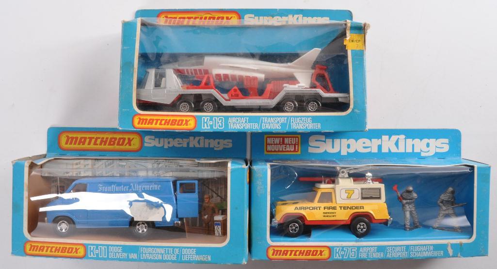 Group of 3 Matchbox King Size Die-Cast Vehicles in: Includes K-75, 11, and 13. A Lesney Product Made in England, Like New Condition