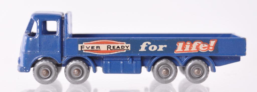 Matchbox No. 20 ERF GSG Truck Die-Cast Vehicle: Blue Body SPW, No Windows, Ever Ready for Life Decal. A Lesney Product Made in England, Like New Condition