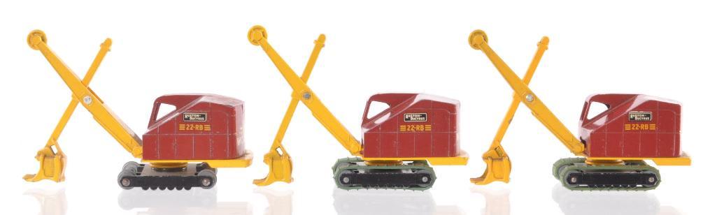 Group of 3 Matchbox Major Pack No. 4 Ruston Bucyrus: One is Missing Tracks, Great Condition, A Lesney Product Made in England