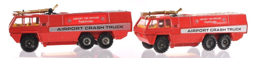 Group of 2 Corgi Toys Chubb Pathfinder Airport Crash: Clean Battery Cases, Includes 2 Pumps. Made in England