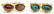 Lot of 2 Pairs : Tiger's Eye Cufflinks - Green and
